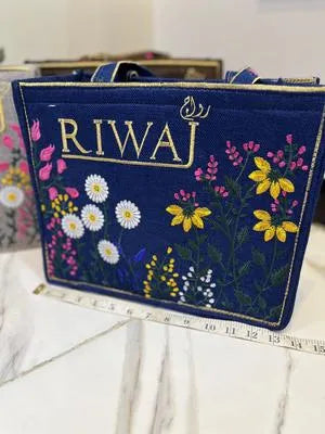 Chic Women’s Multicolor Embroidered Canvas Tote Bag