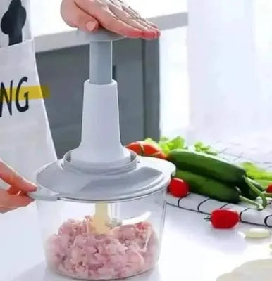 2L Manual Food Chopper & Vegetable Cutter – Hand Press Onion, Meat & Garlic Chopper for Kitchen