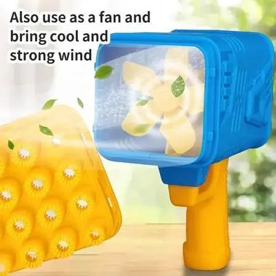 Automatic Bubble Gun with Fan – Electric Bubble Blower Toy for Kids & Outdoor Fun
