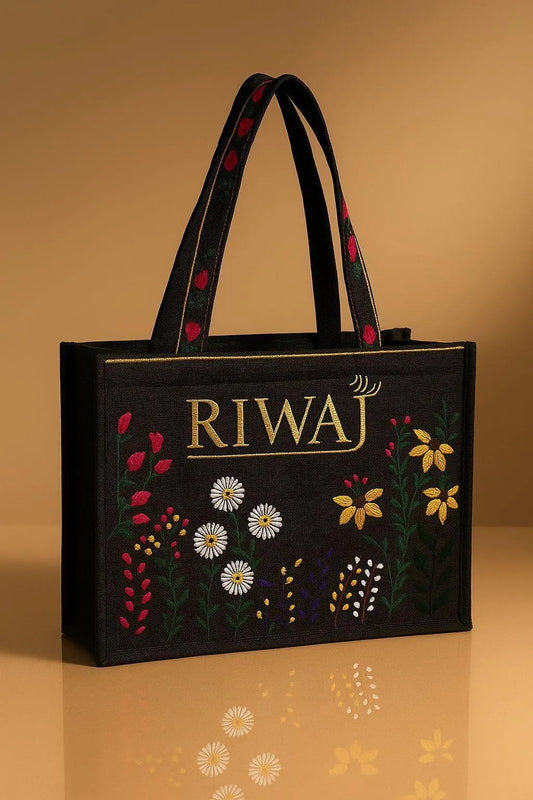 Chic Women’s Multicolor Embroidered Canvas Tote Bag